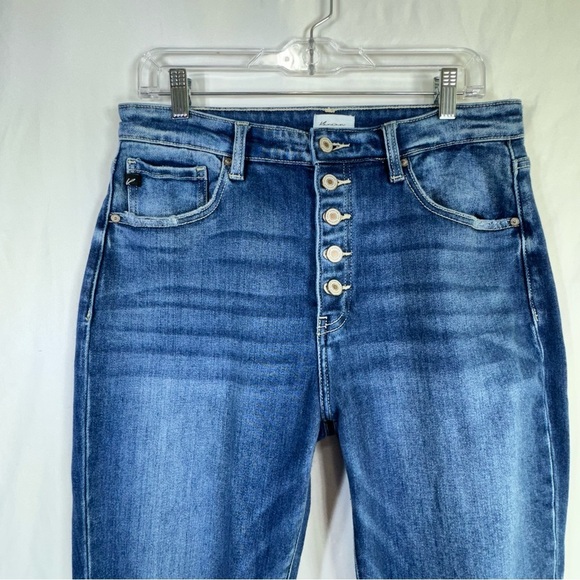 KanCan Sparrow High Rise Cigarette Leg Button Fly Distressed Jeans KC9339D - Picture 3 of 8